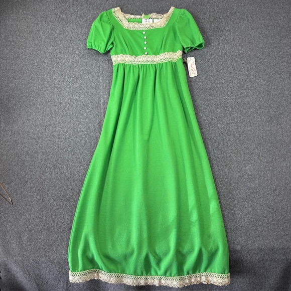 Joni Girl of California Dresses & Skirts - NWT Joni Girl of California Vintage 70s Green Lace Empire Waist Maxi Dress 7
